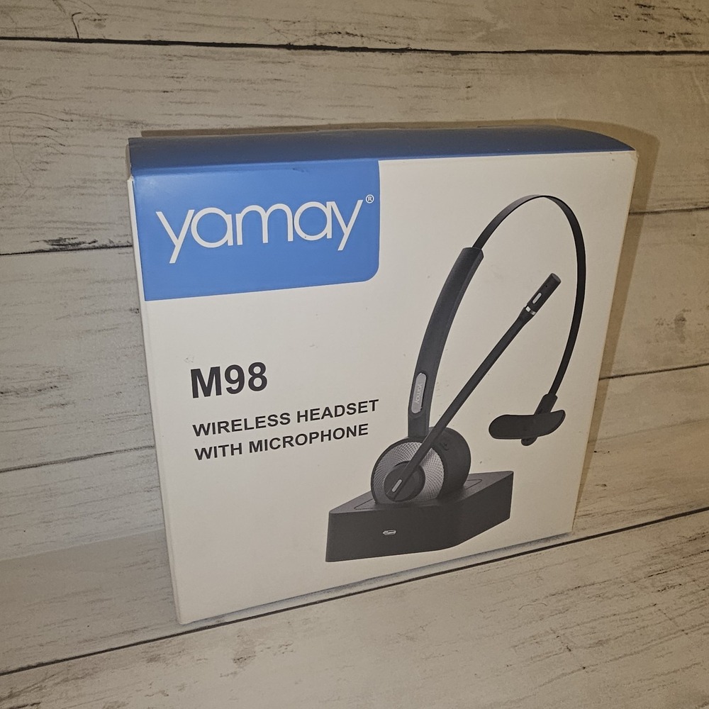 Yamay M98 Bluetooth Wireless Headset with Microphone Rechargeable Travel NEW